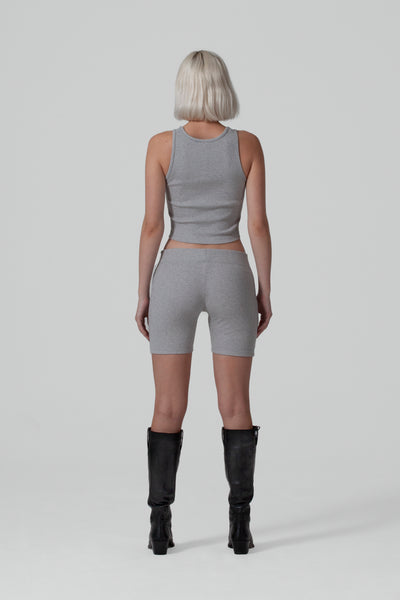 THE FORM RIB BIKER SHORT & VEST SET - GREY