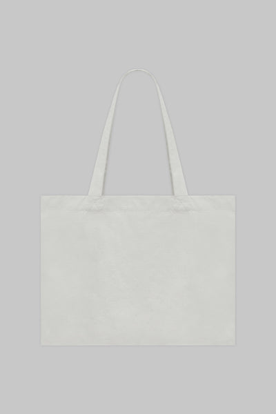 THE RECYCLED COTTON ESSENTIAL TOTE - CREAM & GREEN
