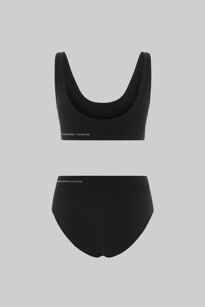 THE ESSENTIAL BRALETTE & PANT LOUNGE SET - BLACK