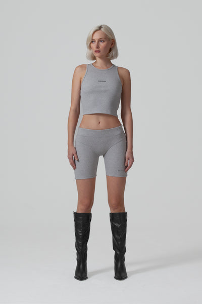 THE FORM RIB BIKER SHORT & VEST SET - GREY