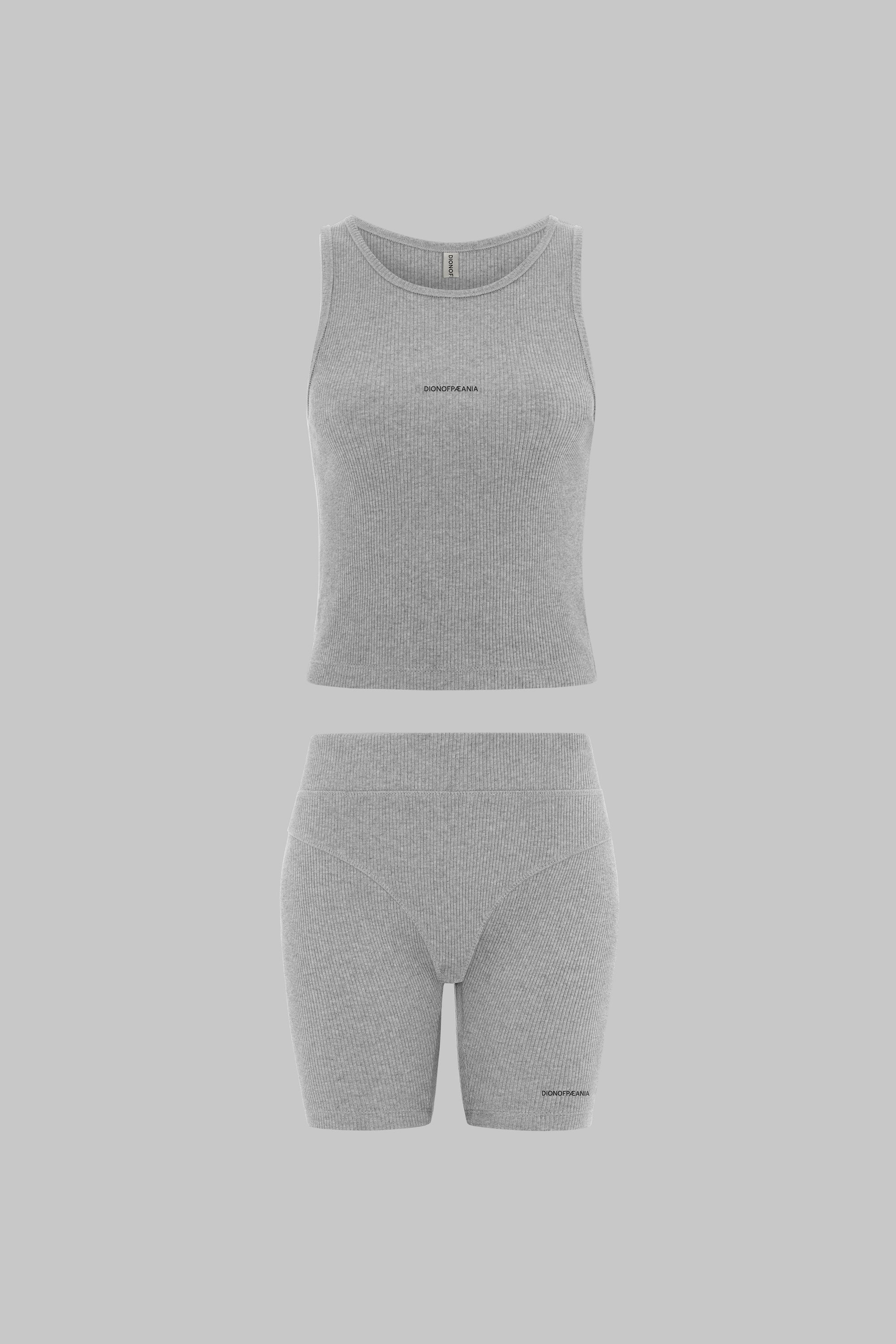 THE FORM RIB BIKER SHORT & VEST SET - GREY - Dion of Paeania