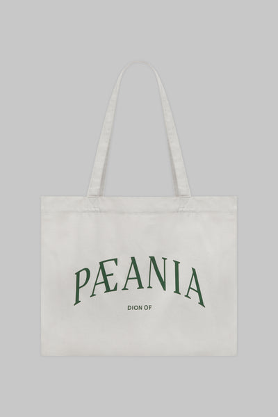 THE RECYCLED COTTON ESSENTIAL TOTE - CREAM & GREEN