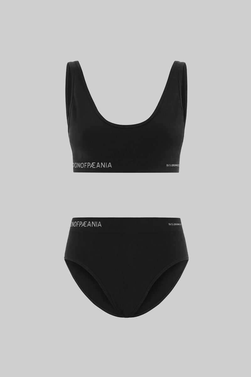 THE ESSENTIAL BRALETTE & PANT LOUNGE SET - BLACK