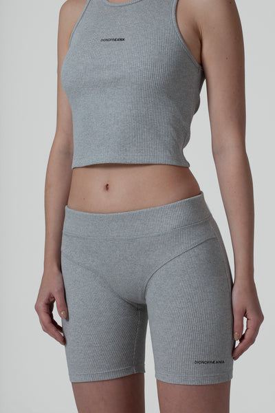 THE FORM RIB BIKER SHORT & VEST SET - GREY