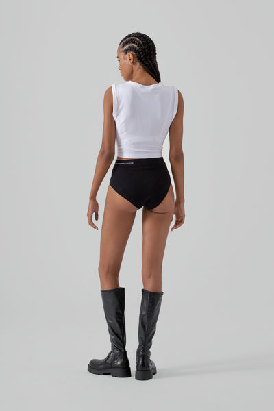 THE HIGH-WAISTED SEAMLESS ESSENTIAL PANT - BLACK
